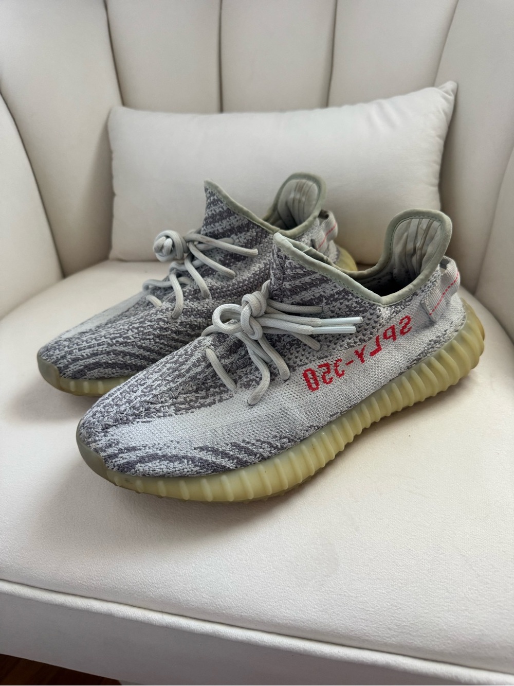 Yeezy Boost 350 V2 Zebra Grey with Red Stripe
